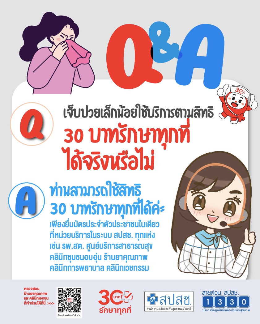 Q&A เจ็บป่วยเล็กน้อยใช้บริการตามสิทธิ