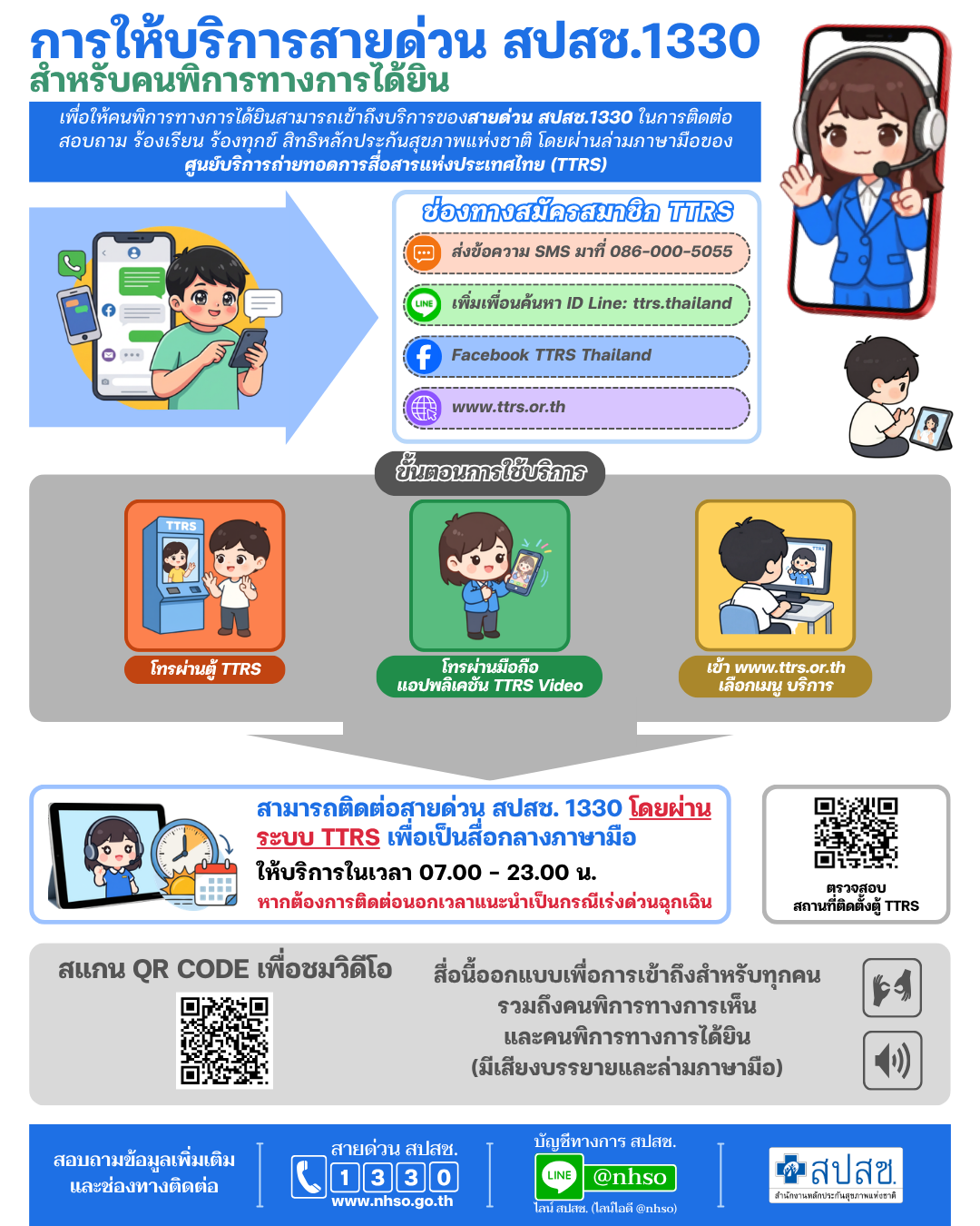 การให้บริการสายด่วน สปสช. 1330 สำหรับคนพิการทางการได้ยิน